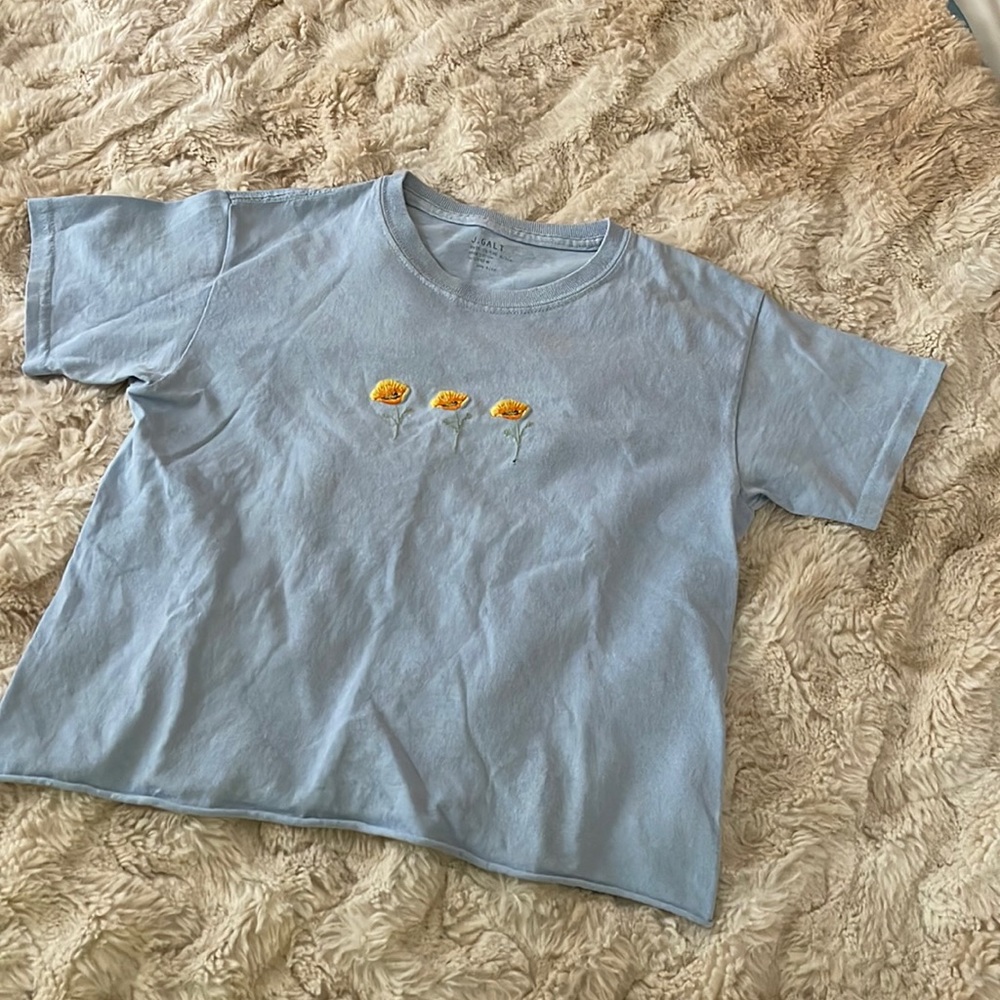John Galt 3 flowers blue top